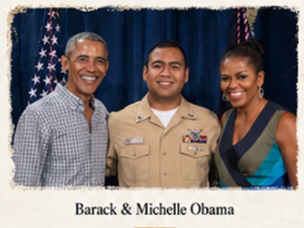 Aulundrew in Navy uniform with Barack and Michelle Obama